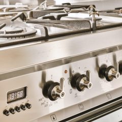 Kitchen stove in a modern bright kitchen